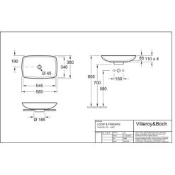 Villeroy & Boch Loop & Friends Aufsatzwaschbecken 58,5 Cm Pergamon Ohne ÜL CPlus -Badezimmergeschäft 4123 vbtz 515400 515401 5
