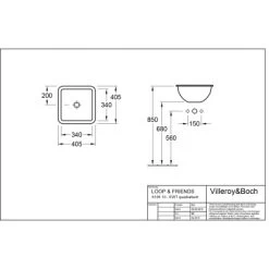 Villeroy & Boch Friends Einbauwaschbecken 40,5 Cm Alpinweiß Mit ÜL CPlus -Badezimmergeschäft 4123 vbtz 615610 615611 5