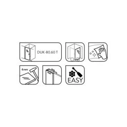 Baliv Seitenwand Für Duschkabine DUK-80.60W 80 Cm X 195 Cm Chrom -Badezimmergeschäft 4250312111062 WEB02 270521