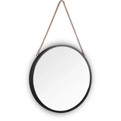 Mirrors & More Dekospiegel Nina Metallrahmen Schwarz Mit Seil Ø 40 Cm 3 Mirrors & More Dekospiegel Nina Metallrahmen Schwarz Mit Seil Ø 40 Cm