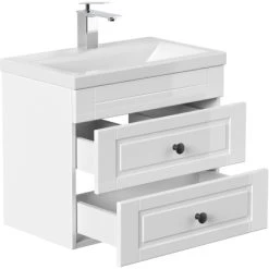 Posseik Badmöbel-Set Portus SlimLine HxBxT: 52 Cm X 60 Cm X 36 Cm Weiß Hochglanz -Badezimmergeschäft 4251982603727 4873 4