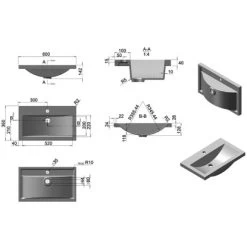 Posseik Badmöbel-Set Portus SlimLine HxBxT: 52 Cm X 60 Cm X 36 Cm Weiß Hochglanz -Badezimmergeschäft 4251982603727 4873 7