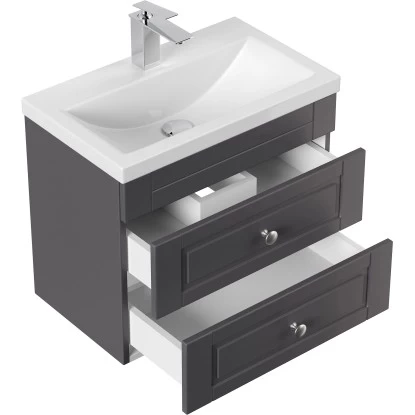 Posseik Badmöbel-Set Portus SlimLine H X B X T: 52 Cm X 60 Cm X 36 Cm Anthrazit 4 Posseik Badmöbel-Set Portus SlimLine H X B X T: 52 Cm X 60 Cm X 36 Cm Anthrazit – Bild 2