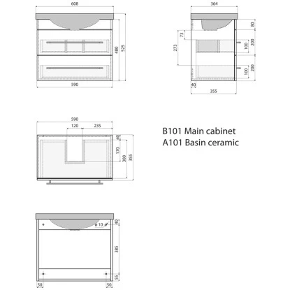 Posseik Badmöbel-Set Portus SlimLine H X B X T: 52 Cm X 60 Cm X 36 Cm Anthrazit 8 Posseik Badmöbel-Set Portus SlimLine H X B X T: 52 Cm X 60 Cm X 36 Cm Anthrazit – Bild 6