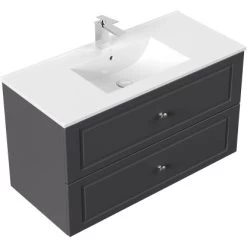 Posseik Badmöbel-Set Homeline H X B X T: 56 Cm X 101 Cm X 46,5 Cm Anthrazit