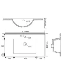 Posseik Badmöbel-Set Homeline H X B X T: 61 Cm X 81 Cm X 46,5 Cm Weiß Hochglanz -Badezimmergeschäft 4251982604250 4873 7