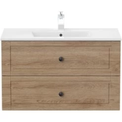 Posseik Badmöbel-Set Homeline H X B X T: 56 Cm X 91 Cm X 46,5 Cm Eiche Hell -Badezimmergeschäft 4251982604304 4873 6