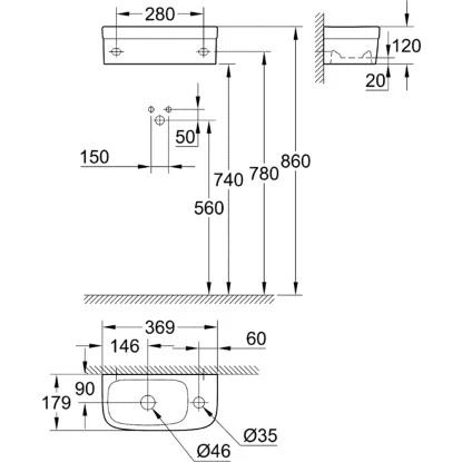 Grohe Handwaschbecken Euro Keramik PureGuard Alpinweiß 37 Cm 6 Grohe Handwaschbecken Euro Keramik PureGuard Alpinweiß 37 Cm – Bild 4