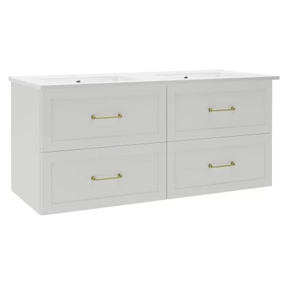 Randal Waschbeckenunterschrank Drome 4 Schubladen 120 Cm Weiß Griffe Golden 3 Randal Waschbeckenunterschrank Drome 4 Schubladen 120 Cm Weiß Griffe Golden