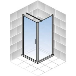 Schulte Youngline Drehtür Inkl. Seitenwand Chromoptik Echtglas Klar Hell -Badezimmergeschäft 440341 4081 2 1