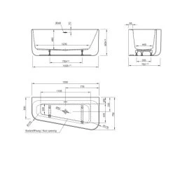 Ottofond Badewannen-Set Pino 155 Cm Links Inkl. Ablaufgarnitur Und Armatur -Badezimmergeschäft 440845 3209 3