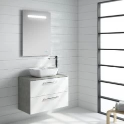 Waschbeckenunterschrank 80 Cm Cheese Weiß-Beton -Badezimmergeschäft 454159 4807 Ambiente 1