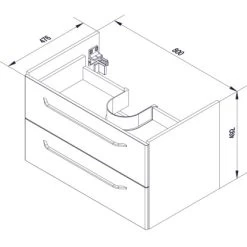 Fackelmann Waschbeckenunterschrank 80 Cm Milano Weiß -Badezimmergeschäft 480524 3254 9