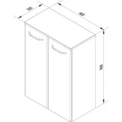 Fackelmann Doppel-Unterschrank 60,5 Cm Milano Weiß-Ast-Eiche -Badezimmergeschäft 480554 3254 8
