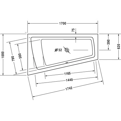 Duravit Eckwanne Paiova 170 Cm X 100 Cm Einbauversion Links Weiß 4 Duravit Eckwanne Paiova 170 Cm X 100 Cm Einbauversion Links Weiß – Bild 2
