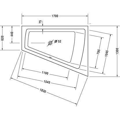 Duravit Eckwanne Paiova 170 Cm X 130 Cm Einbauversion Rechts Weiß 4 Duravit Eckwanne Paiova 170 Cm X 130 Cm Einbauversion Rechts Weiß – Bild 2