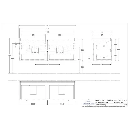 Villeroy & Boch Waschbeckenunterschrank 128,7 Cm Subway 2.0 A699 Glossy Grey 4 Villeroy & Boch Waschbeckenunterschrank 128,7 Cm Subway 2.0 A699 Glossy Grey – Bild 2