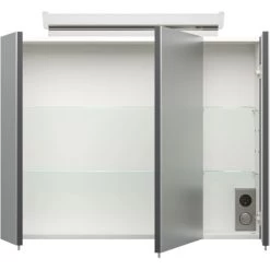 Posseik Spiegelschrank 80 Cm Anthrazit Seidenglanz -Badezimmergeschäft 4 4873 PSPS80CM1000104DE 3