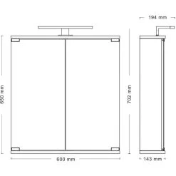 Jokey Spiegelschrank Kandi Mit LED-Beleuchtung Weiß -Badezimmergeschäft 5070 3707 1119122120110 SK