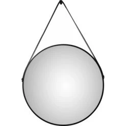 DSK Design LED-Lichtspiegel Rund Silver Barbier Ø 50 Cm Schwarz Matt