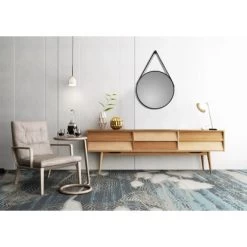 DSK Design Wandspiegel Rund Silver Coiffeur Ø 50 Cm Schwarz Matt -Badezimmergeschäft 517563 4018 5