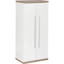 Fackelmann Doppel-Midischrank 50 Cm Stanford Weiß- Eiche Natur