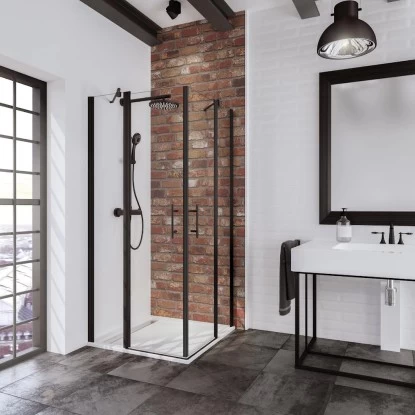 Schulte Alexa Style 2.0 Eckeinstieg 4-teilig BlackStyle 80 X 80 X 192cm 4 Schulte Alexa Style 2.0 Eckeinstieg 4-teilig BlackStyle 80 X 80 X 192cm – Bild 2