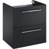 Maximus Waschbeckenunterschrank Cheese 50 Cm Schwarz Matt Mit 2 Schubladen