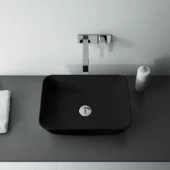 Maximus Aufsatzwaschbecken 45,5 Cm Reni Keramik Schwarz -Badezimmergeschäft 5907546859640 4807 3