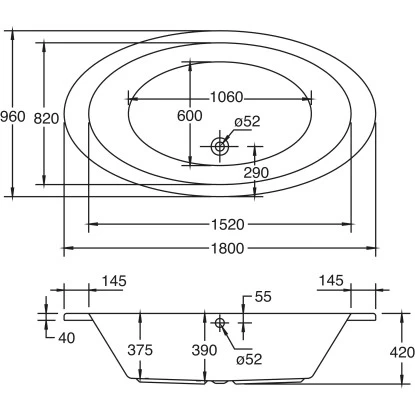Badewanne Gomera 180 Cm X 96 Cm 4 Badewanne Gomera 180 Cm X 96 Cm – Bild 2