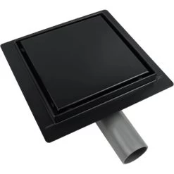 VerosanPro Duschrinne-Bodenablauf Nakia Quadratisch Matt Schwarz 20 Cm X 20 Cm