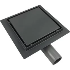 VerosanPro Duschrinne-Bodenablauf Nakia Quadratisch Matt Dunkelgrau 20 X 20 Cm