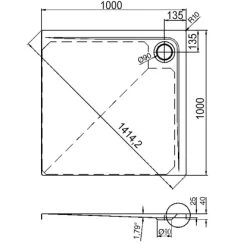 Duschwanne Maui-Q 100 Cm X 100 Cm -Badezimmergeschäft 674875 3209 3