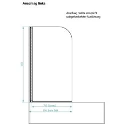 Echtglas Wannenaufsatz 1-teilig Mod. B 1.400 Mm X 800 Mm Glas 5 Mm -Badezimmergeschäft 6753297 3209 sk