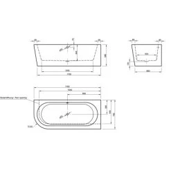 Ottofond Eck-Badewanne Modena Corner Links 178 Cm Weiß -Badezimmergeschäft 6755573 3209 03