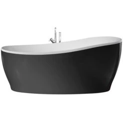 Freistehende Badewanne Aviva 180 Cm X 85 Cm Schwarz-Weiß 8 Freistehende Badewanne Aviva 180 Cm X 85 Cm Schwarz-Weiß -Badezimmergeschäft 675610 3209 1