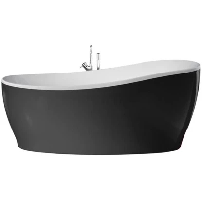 Freistehende Badewanne Aviva 180 Cm X 85 Cm Schwarz-Weiß 5 Freistehende Badewanne Aviva 180 Cm X 85 Cm Schwarz-Weiß – Bild 3