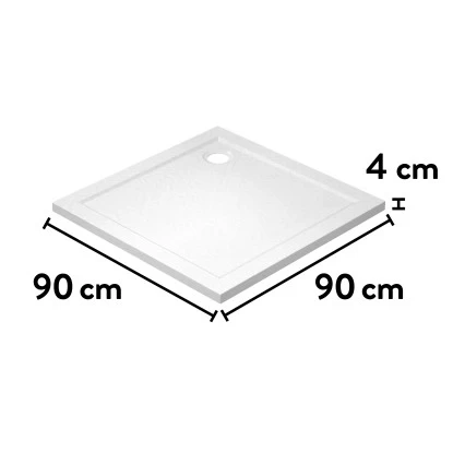 Baliv Duschwanne DW-90.110E Acryl In Steinoptik 90 Cm X 90 Cm Weiß 9 Baliv Duschwanne DW-90.110E Acryl In Steinoptik 90 Cm X 90 Cm Weiß – Bild 7