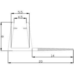 Vertikale Türabschlussdichtung 2er-Set 5 Mm Glasstärke -Badezimmergeschäft 702397 4633 2