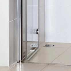 Breuer Eckeinstieg DrehfalttürElana Komfort Silber Matt Klarglas 80 X 80 Cm -Badezimmergeschäft 70 ElanaKomfort anklappbar 1