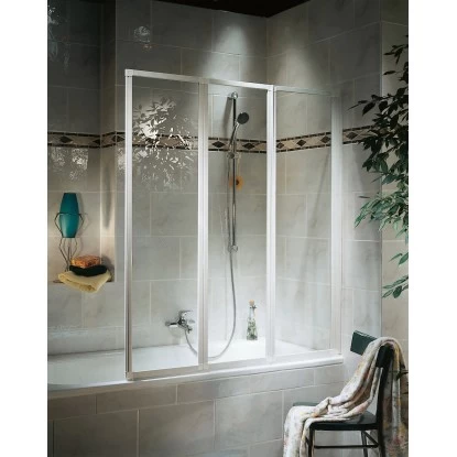 Schulte Badewannenaufsatz 3tlg. Einfaltbar Alpinweiß Kunstglas HxB 140x127cm 4 Schulte Badewannenaufsatz 3tlg. Einfaltbar Alpinweiß Kunstglas HxB 140x127cm – Bild 2