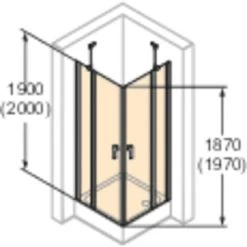 Hüppe Schwingtür Design Pure Festes Segment BxH: 100 Cm X 190 Cm Silber Matt -Badezimmergeschäft 74325 2438 HPUV18P07MAF 20