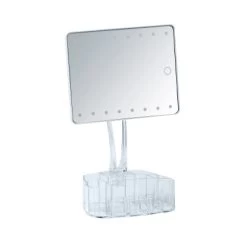 Wenko LED-Standspiegel Mit Organizer Trenno Kunststoff 17 X 36 X 12.5 Cm Weiß -Badezimmergeschäft 75818 sb freisteller de 05