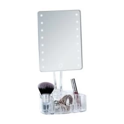 Wenko LED-Standspiegel Mit Organizer Trenno Kunststoff 17 X 36 X 12.5 Cm Weiß -Badezimmergeschäft 75818 sb freisteller de 08