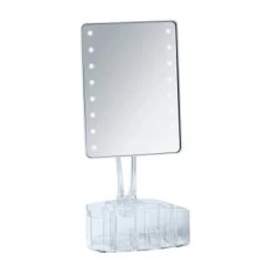 Wenko LED-Standspiegel Mit Organizer Trenno Kunststoff 17 X 36 X 12.5 Cm Weiß -Badezimmergeschäft 75818 sb freisteller de 09