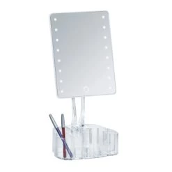 Wenko LED-Standspiegel Mit Organizer Trenno Kunststoff 17 X 36 X 12.5 Cm Weiß -Badezimmergeschäft 75818 sb freisteller de 10