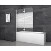 Aurlane Badewannenfaltwand White Stripes 2 Weiß 115 Cm X 140 Cm 2-flügelig -Badezimmergeschäft 760904 4018 1a112 1