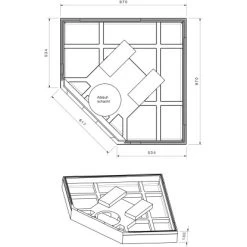 Duschwannenträger Für Ottofond Maui F100 Fünfeck 100 Cm X 100 Cm -Badezimmergeschäft 765880 4034 17014476 2