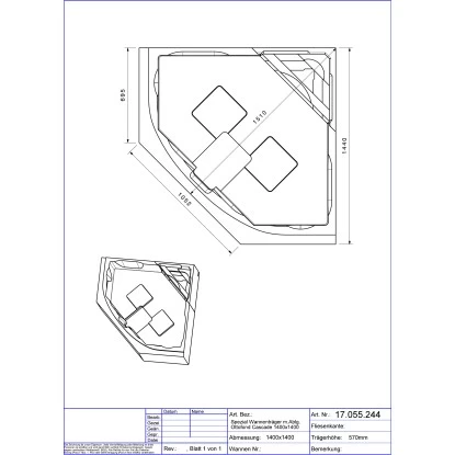 Badewannenträger Für Ottofond Cascade Eckwanne Mit Ablage 140 Cm X 140 Cm 4 Badewannenträger Für Ottofond Cascade Eckwanne Mit Ablage 140 Cm X 140 Cm – Bild 2