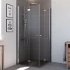 Breuer Eckeinstieg DrehfalttürElana Komfort Silber Matt Klarglas 80 X 80 Cm -Badezimmergeschäft 767952 2570 1655